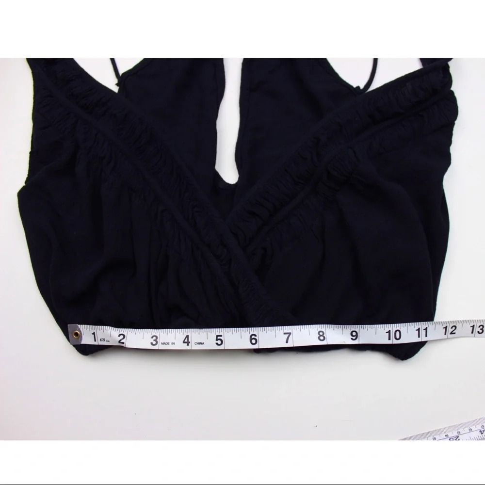 FREE PEOPLE Deep V Loose Fitting Bralette Top w/ Beads on strings - Picture 9 of 9